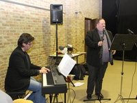 Muzikaal intermezzo door Jan en Marc op receptie N-VA Opwijk-Mazenzele