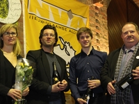 De 4 muzikanten worden gehuldigd op receptie N-VA Opwijk-Mazenzele
